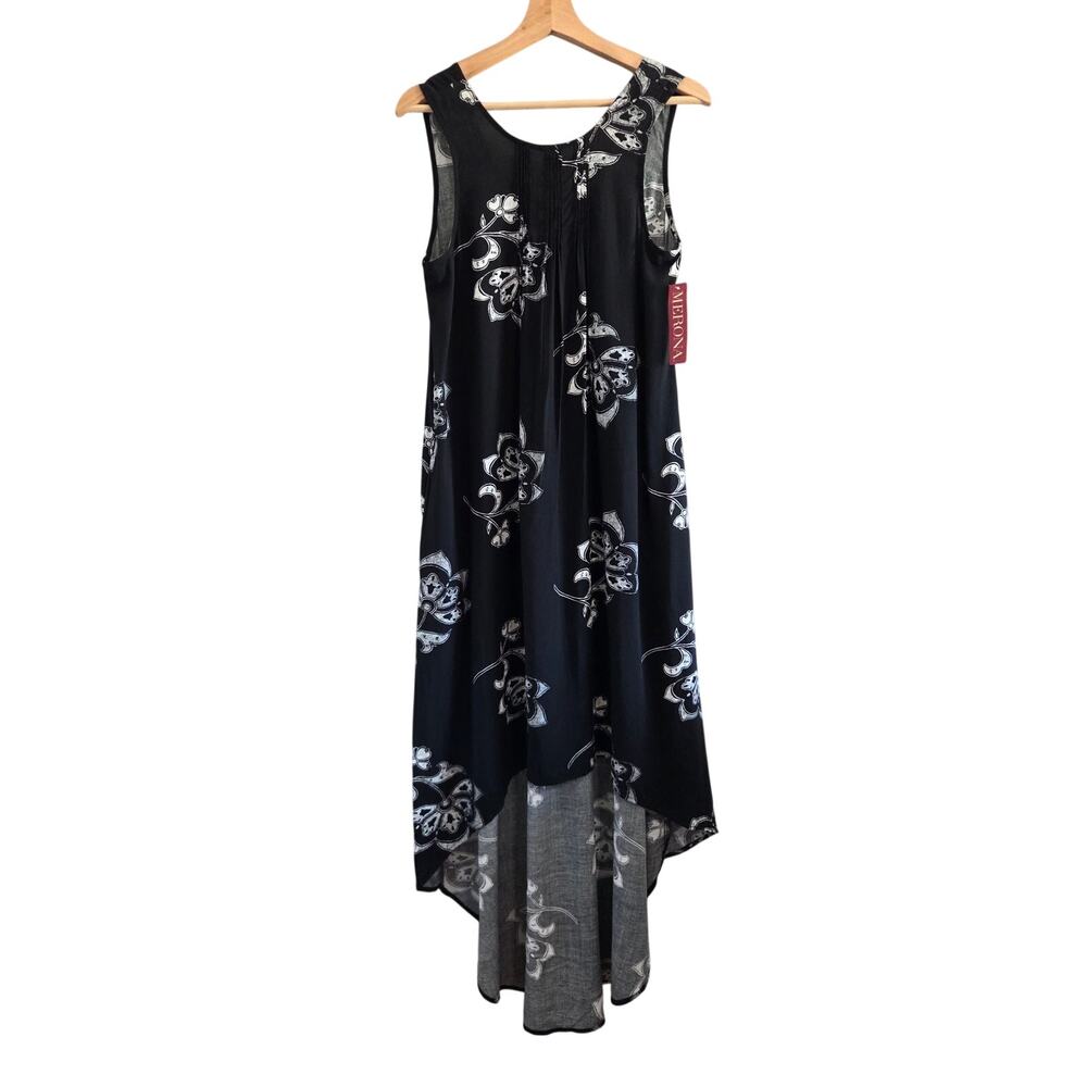 Merona Black Lagenlook Sleeveless High-Low Tank Dress M NWT